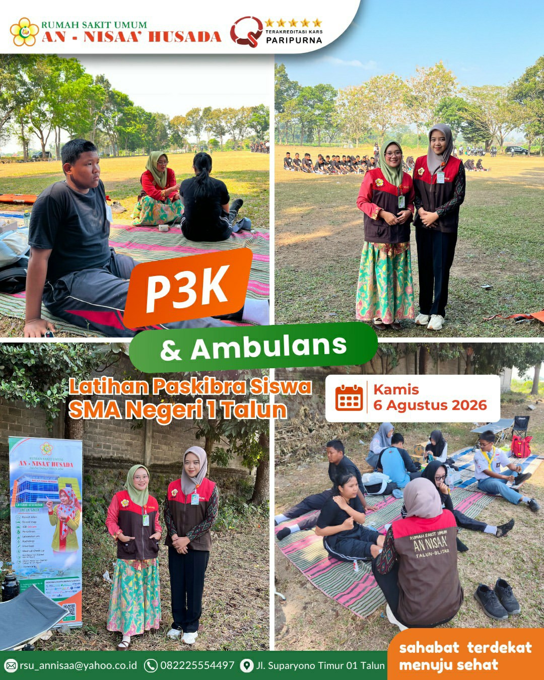  Ikut Serta P3K di Latihan Paskibra SMA Negeri 1 T