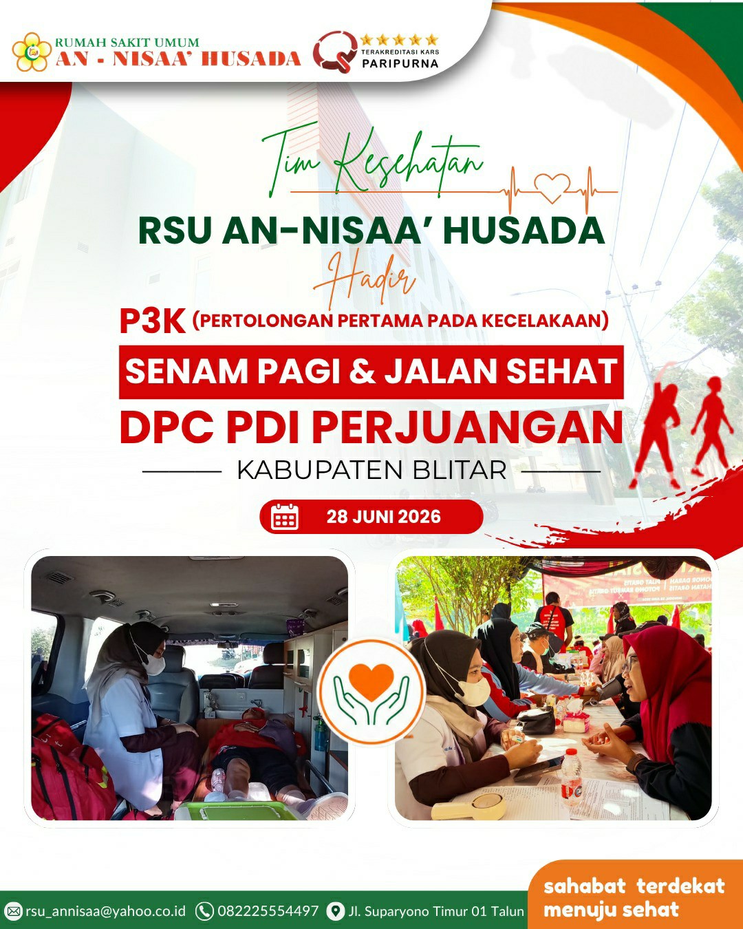 P3K pada kegiatan Senam Pagi & Jalan Sehat DPC PDI