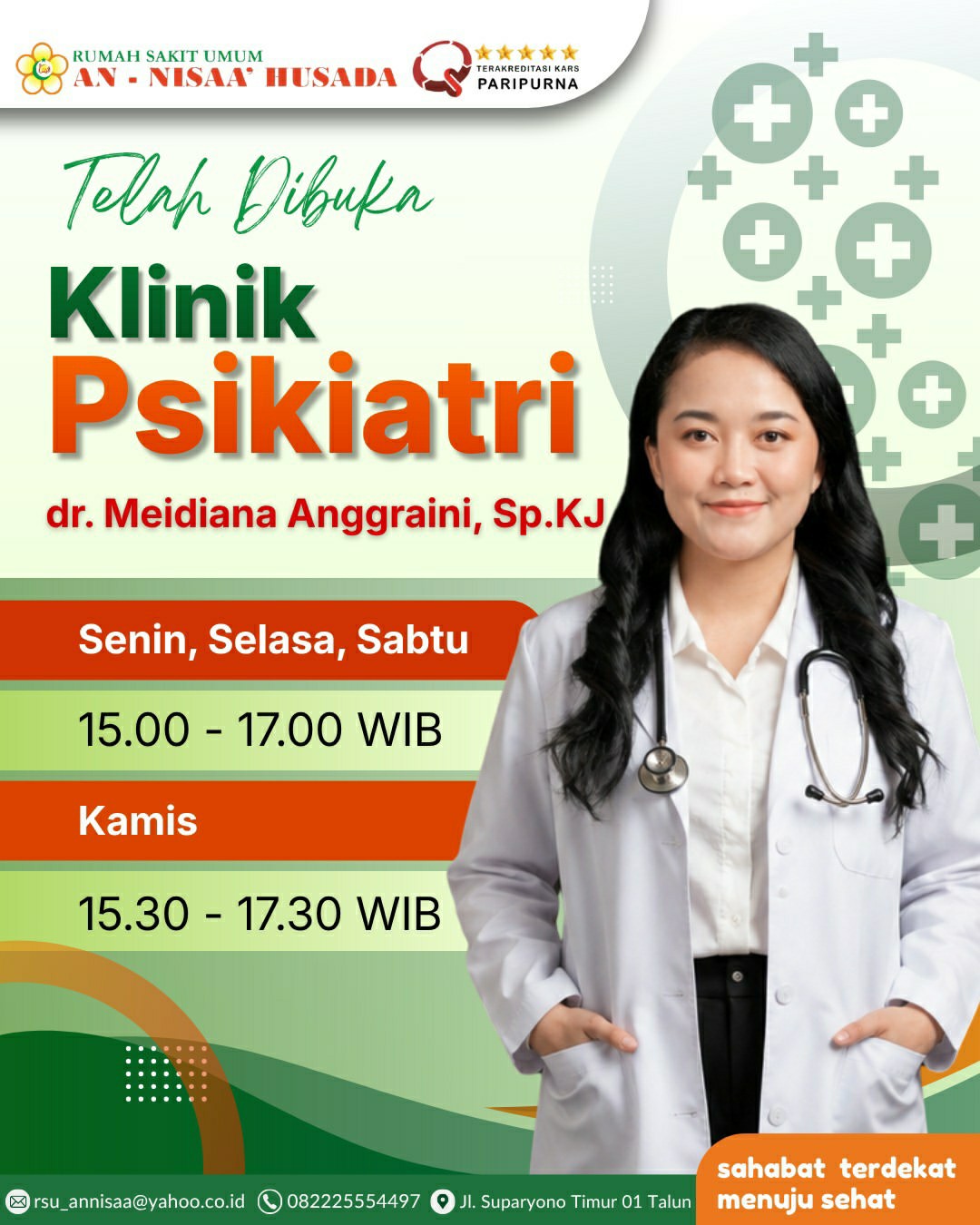  Kini Hadir Klinik Psikiatri di RSU An-Nisaa' Husa