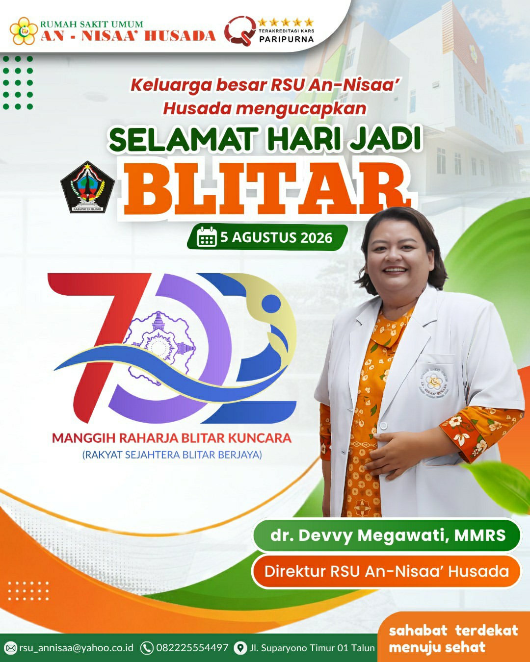 Selamat Hari Jadi ke-702 Blitar. 5 Agustus 2026