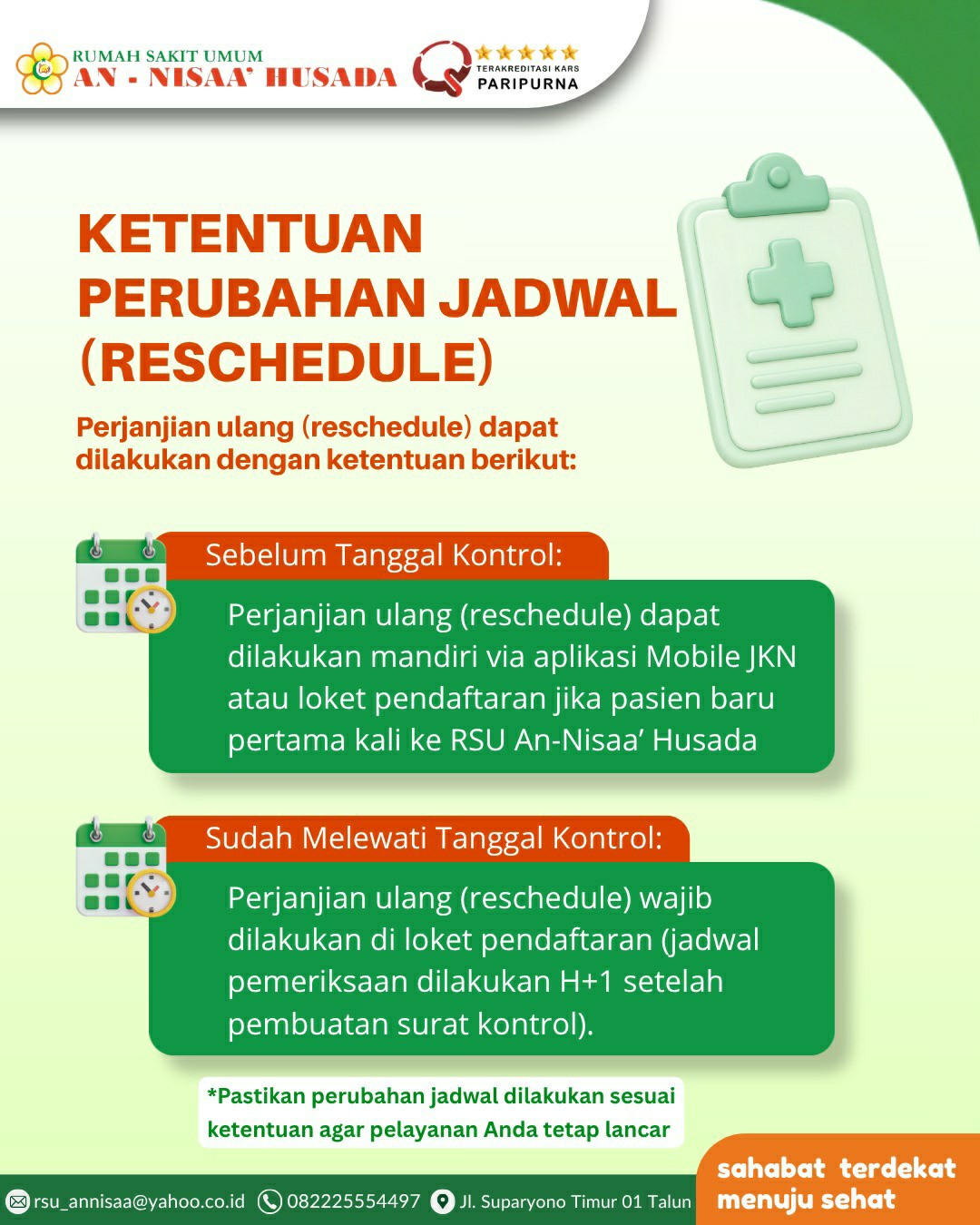 Update Pelayanan BPJS Kesehatan RSU An-Nisaa' Husa