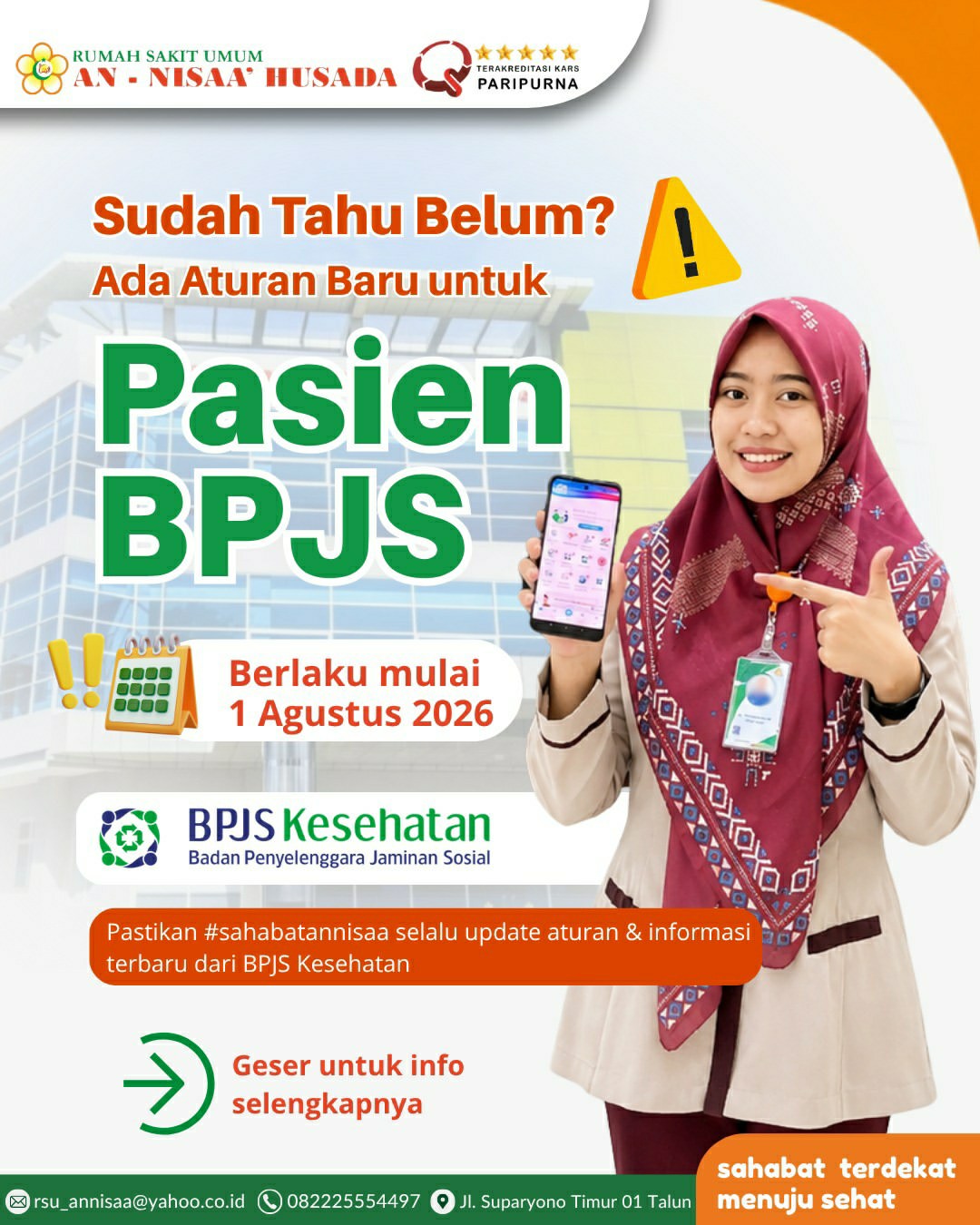 Update Pelayanan BPJS Kesehatan RSU An-Nisaa' Husa